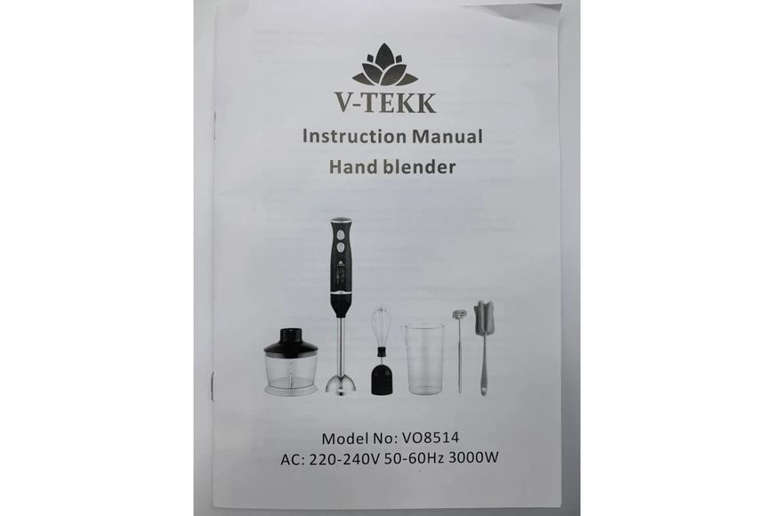 Універсальний занурювальний блендер 6 в 1 Blender Set V-TEKK VO8514 3000W RED Set V-TEKK VO фото