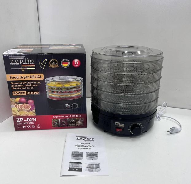 Сушильний апарат сушарка для фруктів, овочів та інших продуктів, дегідратор Zepline ZP 029 (New Black) ZP 029 (New Black) фото