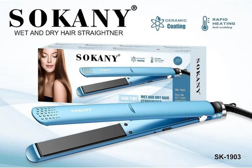 Праска для волосся керамічна Sokany SK-1903 щипці для вирівнювання волосся SK-1903 фото