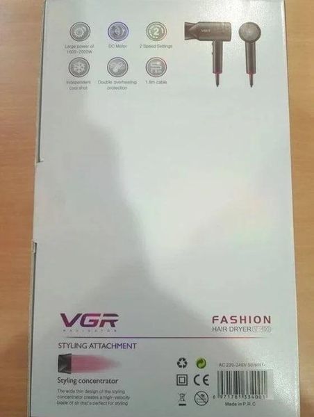 Професійний потужний фен VGR-V400 1800-2000 ВТ 1573639238 фото