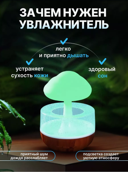 Увлажнитель воздуха Mushroom drop water Гриб аромадифузор-ночник Mushroomdrop фото