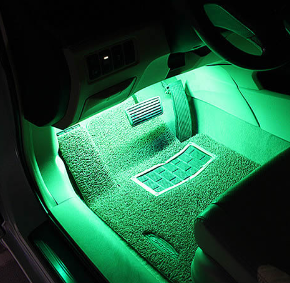 Светодиодная RGB лента для подсветки салона автомобиля с пультом дистанционного управления 4 шт по 9 лед ELITE LUX EL-1228 EL1302-5 фото