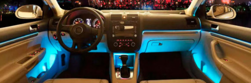 Светодиодная RGB лента для подсветки салона автомобиля с пультом дистанционного управления 4 шт по 9 лед ELITE LUX EL-1228 EL1302-5 фото