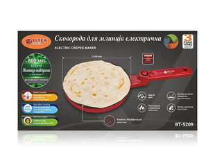 Сковорода для млинців електрична 1600Вт 220В BITEK BT-5209 BT-5209 фото
