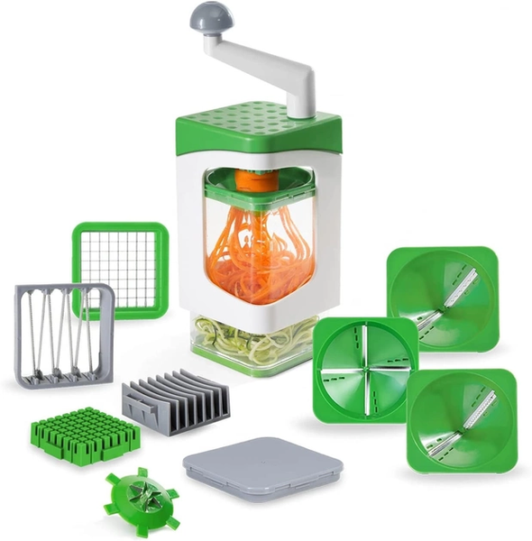 Овощерезка ручная Nicer Dicer 7в1 измельчитель для нарезки овощей и фруктов с насадками и контейнером NicerDicer7 фото