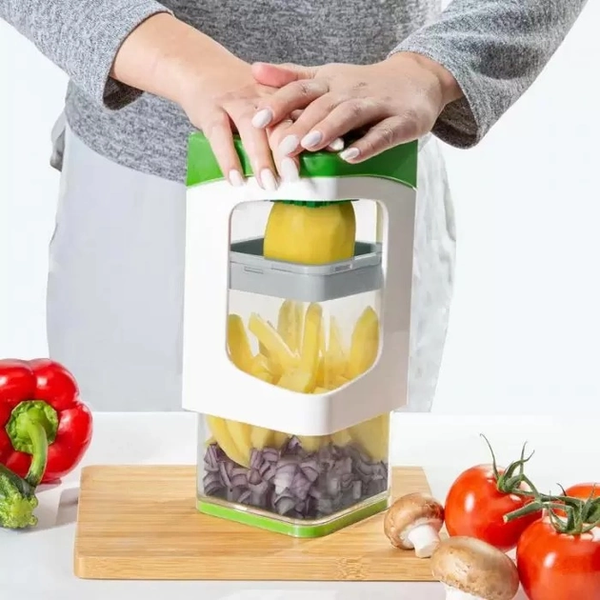 Овощерезка ручная Nicer Dicer 7в1 измельчитель для нарезки овощей и фруктов с насадками и контейнером NicerDicer7 фото